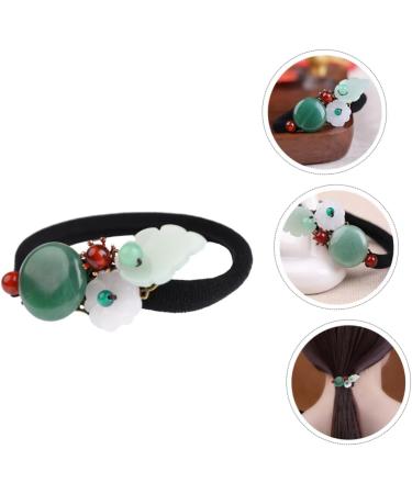BIUDECO Hair Scrunchie Hanfu Hair Jewelry Hair Rope Hanfu Hair Accessory Qipao Hair Accessories Hair Elastics Chinese Hanfu Headwear Hanfu Hair Tie Miss Aventurine Jade Ponytail - Buy Online on GoSupps.com