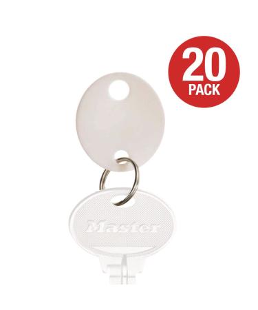 Master Lock 7116D Plastic Key Tags, 20 Per Bag , White