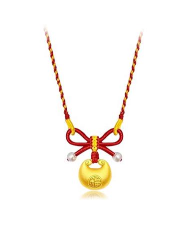 Oralgo's sweet fuzi trailer elegant loop charm necklace trendy jewelry for women collarbone chain New Year's gift red