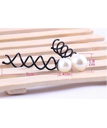 Erioctry Pearl Hair Clip Spiral Shape - 6pcs Small (1.4cm) for DIY or Salon Hairstyles | Shipping Worldwide - Buy Online on GoSupps.com