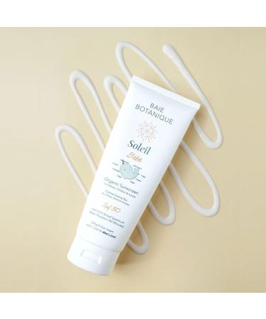 Buy Baie Botanique Soleil B b Organic Non-Toxic Sunscreen SPF 50 - Mineral Vegan Reef Safe for Babies & Kids - 240g - No White Cast Unscented - Buy Online on GoSupps.com