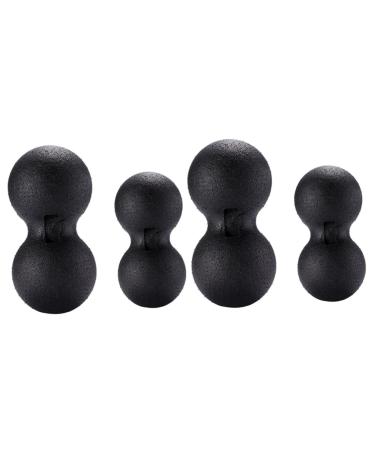 Homsfou 4 piece of employment therapy yoga balls back massager massage ball peanut yoga roll peanut ball Siamese ball scroll wheel Fascia ball massage globe fitness mediumx2pcs bluex2st