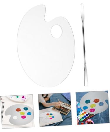 TEHAUX Acrylic Mixing Palette Set - Clear Cosmetic Palette for Foundation & Nail Polish | Perfect Powder Mixing Plate with Spatula - Buy Online on GoSupps.com