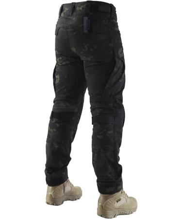 ZAPT Combat Pants Men's Airsoft Paintball Tactical Pants with Knee Pads - Multicam Black, Size Medium - Buy Online on GoSupps.com