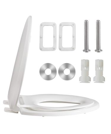 Elongated Toilet Seat with Built-in Potty Training Seat - Durable Plastic, White Cover - Replacement Seat 4012 - Buy Online on GoSupps.com