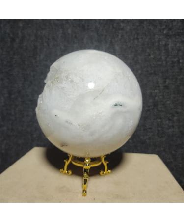 Natural Sphere Natural White Crystal Cave Moss Water Grass Agate Ball Feng Shui Home Decoration 1pc 1100-1200g - Buy Online on GoSupps.com