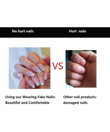 HJKOGH 24Pcs Fake Nails Khaki Nude Marble Pattern Artificial Press on False Nail Tips for Office Home Ongle Free Glue Sticker (Color : A) - Buy Online on GoSupps.com