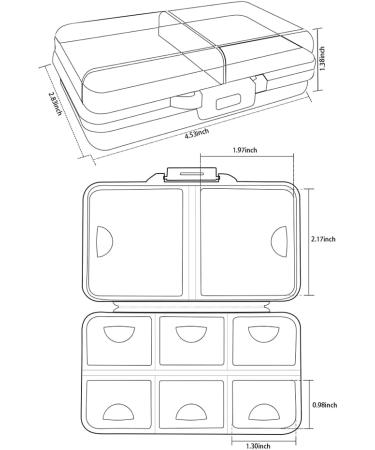 Large Portable Travel Pill Box Organizer | 8 Compartment Airtight Vitamin Case - Moistureproof Medication Holder (Gray - Buy Online on GoSupps.com