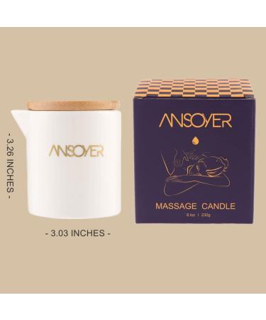 ANSOYER Luxury Massage Oil Candle Moisturizing and Nutritious for Home SPA - Amazing Gift for Women & Men 8.1 Ounces | Pomegranate - Buy Online on GoSupps.com