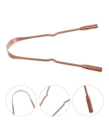 U-Shaped Copper Tongue Brush & Scraper - Premium Oral Care Accessory | 1pc Tongue Cleaning Tool for Fresh Breath - Buy Online on GoSupps.com