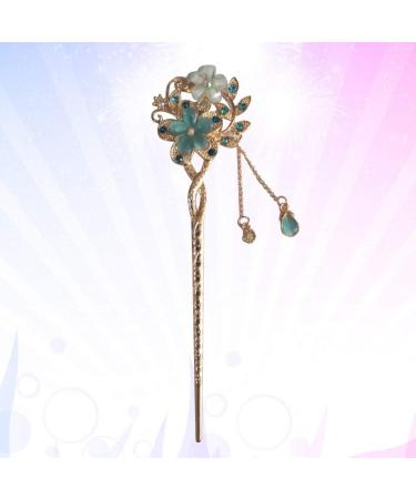 FRCOLOR Chinese Hair Stick Rhinestone Hair Chopsticks Flower Hair Clip Vintage Tassel Hair Pin Hair Making Accessories for Women (Blue) - Buy Online on GoSupps.com