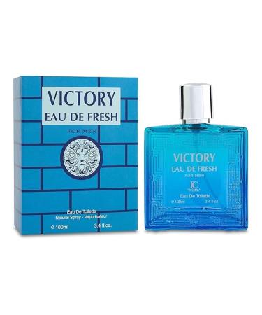VICTORY EAU DE FRESH DESIGNER EDT 3.4 OZ. Woody Aquatic fragrance for men.