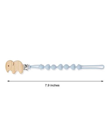 PandaEar Silicone Pacifier Clips 4 Pack for Boys and Girls - Baby Binky Holder Strap with Wooden Teething Toy - Universal Fit for Teethers - Gender Neutral - Buy Online on GoSupps.com