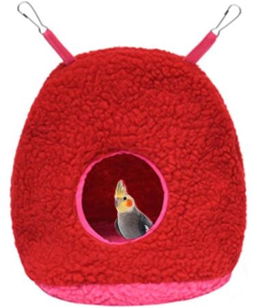 NA 1Pcs Plush Parrots Hanging Nest Bird Nest Bed Plush Bird Hut Berber Fleece Hammock Swing Bed Cave Warm Soft Plush Hammock Hanging Cage Tent for Pet Bird M - Buy Online on GoSupps.com