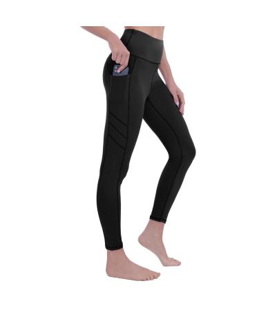 vnnink Professional Yoga Leggings for Women Ultra Stretch Soft High Waisted Yoga Pants with Pockets Tummy Control Black X-Large