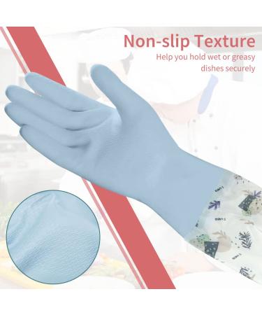 50cm Waterproof Rubber Cleaning Gloves with Long Cuff - 2 Pair Set, Style 6 - Buy Online on GoSupps.com