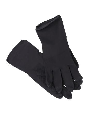 HAPINARY 5 Pairs Hair Shampoo Gloves Hair Dye Glove Barber Gloves Hair Salon Gloves S Black