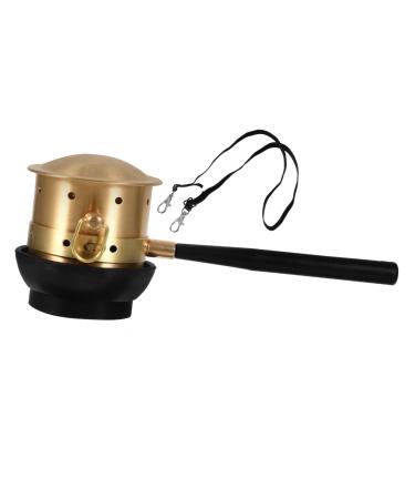 CliSpeed 1 set of Moxibusion-Box Strip holder Kegel holder massage tower Health Moxibusion Hand massage devices smoke-free moxa-ai zhu pure copper fire dragon moxibustion 16x6cm golden