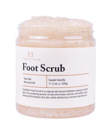 FootFitter Foot Scrub  Exfoliating Natural Sea Salt Based Feet & Dry Skin Scrub  Sweet Vanilla (11.2 oz.)