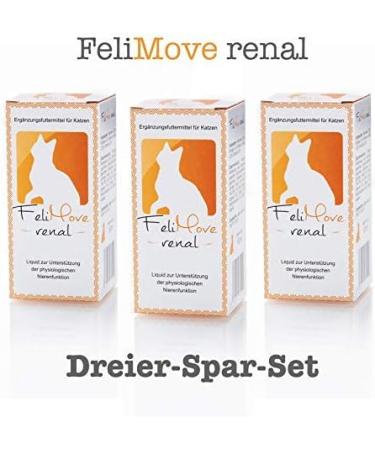 Felimove Dreier-Set Renal for Cats (3 x 60 ml) - Kidney Support Supplement with Chitosan EPA DHA & Herbal Ingredients - Buy Online on GoSupps.com