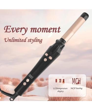 LCD Ceramic Curling Wand - 1 Inch Auto Rotating Titanium Barrel | 4 Adjustable Temps | Fast Heat-Up | Dual Voltage & Anti-Scald - Shop Internationally - Buy Online on GoSupps.com