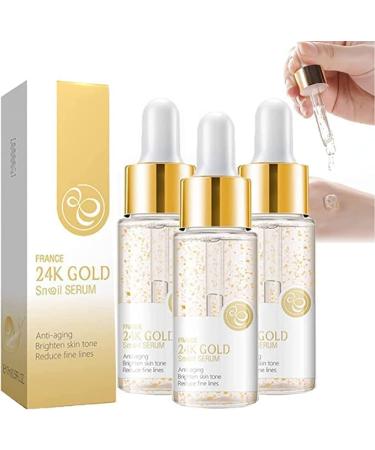 (100% Effective) 24k Gold Snail Serum - WZDYN Say Goodbye to Wrinkles Without Expensive Botox with 24K Gold Collagen Booster Serum (3pcs)