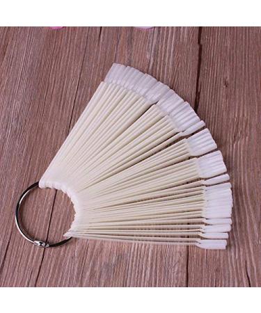 Transparent Fan-Shaped Nail Tips Display with Metal Screw Ring Holder - Perfect for Nail Art Showcase - Buy Online on GoSupps.com