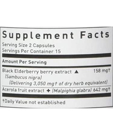 Gaia Herbs Black Elderberry & Acerola Fruit - 30 Vegan Capsules for Immune Support - Buy Online on GoSupps.com