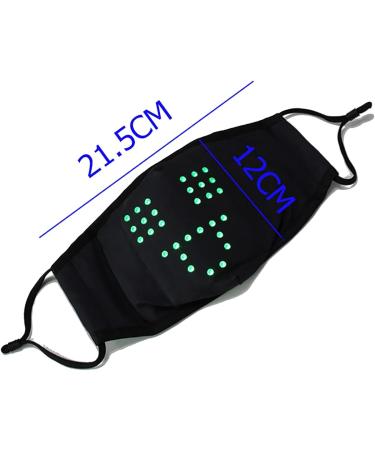 Guanxing LED Voice Activated Light Up Face Mask - USB Rechargeable for Costume, Christmas, Halloween, Party - Black Large - Buy Online on GoSupps.com