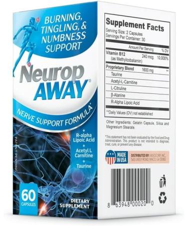 NeuropAWAY Nerve Support Formula Capsule | Patented Formula for Diabetic Neuropathy Relief - Buy Online on GoSupps.com