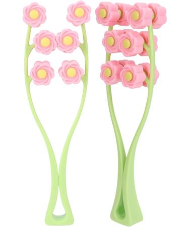 Flower Type Pink Face Massage Roller - Plastic Letter Shaped Face Massager for Relaxation | International Shipping - Buy Online on GoSupps.com