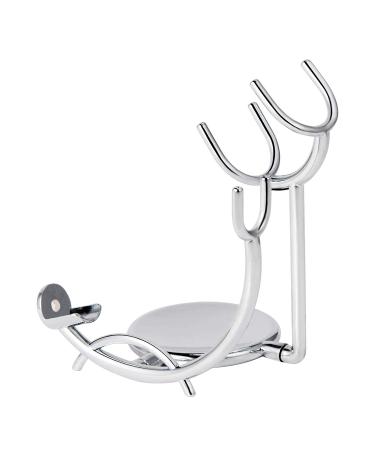 Stainless Steel Shaving Razor and Brush Stand - Compatible with Safety Razors - Buy Online on GoSupps.com