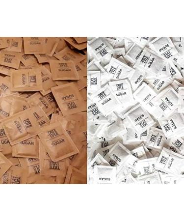 300 Individually Wrapped Mixed White & Brown Demerara Cane Sugar Sachets - Pure Granulated - Buy Online on GoSupps.com