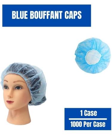 Disposable Bouffant (Hair Net) Caps Spun-bounded Poly Hair Head Cover Net 18 Inches Blue (1000) - Buy Online on GoSupps.com