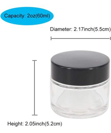 BPFY 24 Pack 2 oz Round Clear Glass Cosmetic Jars with Inner Liners and Black Lids Travel Jars Refillable Containers for Makeup Cream Lotion Sugar Scrubs Eye Shadow Slime Paint Jewelry 2oz Clear - Buy Online on GoSupps.com