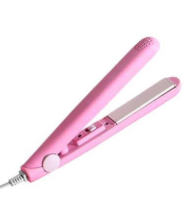 Hair Straightener and Curler 2 in 1 Ceramic Ion Flat Iron for Short Hair Bangs Hair Styling (Pink)