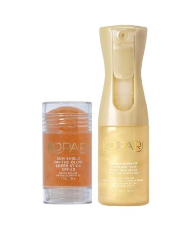 Kopari Sun Shield On-The-Glow Sheer Sunscreen Stick SPF 40 & Golden Sunglaze Sheer Body Mist Sunscreen SPF 50