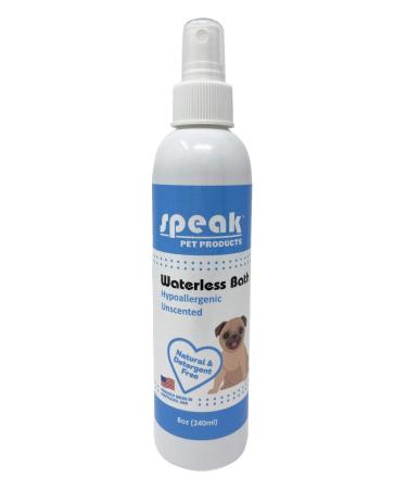 Speak Pet Products Natural Waterless Bath Spray, for Dogs, Hypoallergenic Unscented, 8oz