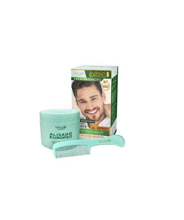 VAUS | European Hair Straightening Kit - Professional Hair Relaxer with Comb - Men Hair Treatment with patented Technology based on plant stem cells- Vegan Keratin Free Eco Friendly & Bio Packaging