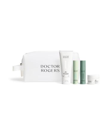 Doctor Rogers Travel Size Starter Set 4-Piece Skincare Routine with Face Wash Face Cream Day Preventive & Night Repair Treatments + Reusable Bag Award-Winning Dermatologist-Developed Skincare Kit 5 Count Multicolor