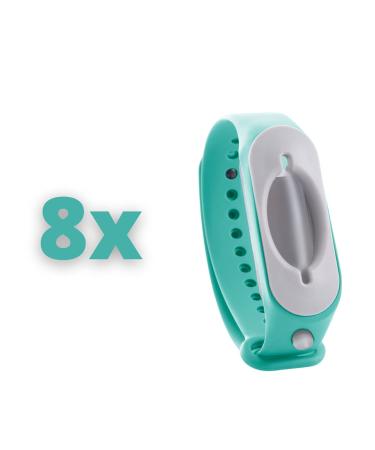 Cleanbrace Disinfection Bracelet 8-Pack (Green) | Portable Hand Disinfection | Includes Refills for On-the-Go Hygiene - Buy Online on GoSupps.com