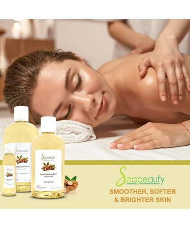 Organic Sweet Almond Oil Cold Pressed Refined - 100% Pure Carrier Oil for Skin, Face, Hair - Ideal for Soap Making - 32 OZ - Buy Online on GoSupps.com