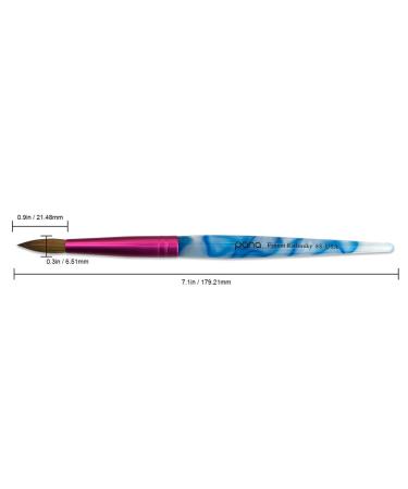 PANA Size 8 White Swirl Blue Kolinsky Hair Acrylic Nail Brush - Round Shape Pink Ferrule - Perfect for Nail Extension, Manicure, Pedicure - Professional Quality - Buy Online on GoSupps.com