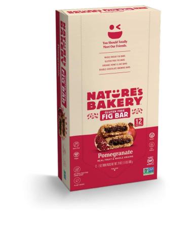 Nature's Bakery Gluten Free Fig Bars, Pomegranate, 1- 12 Count Box of 2 oz Twin Packs (12 Packs), Vegan Snacks, Non-GMO