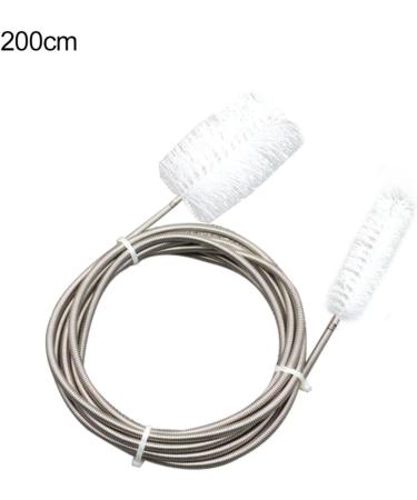 Shakven Pipe Cleaning Brush - Nylon Tube Cleaner | Flexible Stainless Steel Handy Brush Fits Standard 8mm-28mm Diameter Tubing White 200cm - Buy Online on GoSupps.com