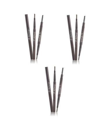 DOITOOL 3pcs 2 1 Eyebrow Brush Eyebrow Pencils Eyebrow Pencil Brush Written To Rotate Five Colors