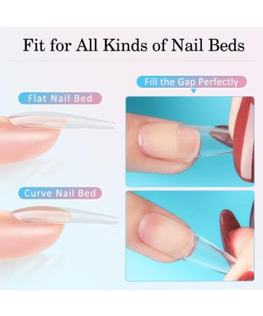 INFELING Nail Tips and Glue Gel Kit - 4 in 1 Gel Nail Set with 500 Clear Square Nails, Acrylic Nail Clippers, Portable Lamp, and Files - DIY Nail Art Supplies - Buy Online on GoSupps.com