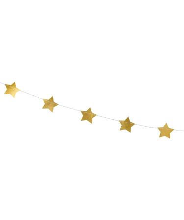 PartyDeco Garland with gold stars golden stars pendant golden mirror foil dimensions: 3.6 m Christmas New Year's Eve wedding birthday decoration background curtain - Buy Online on GoSupps.com