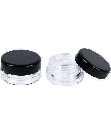 Houseables 3g Black Cosmetic Sample Jars, 50-Pack - BPA-Free Plastic Pots with Screw Cap Lid for Makeup, Nails, Jewelry - 3ml Empty Containers - Buy Online on GoSupps.com