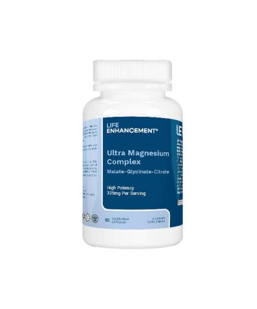 Life Enhancement 325mg Triple Magnesium Complex Supplement With Glycinate, Malate, and Citrate. Calm, Focus and Sleep Support Naturally 90 Capsules